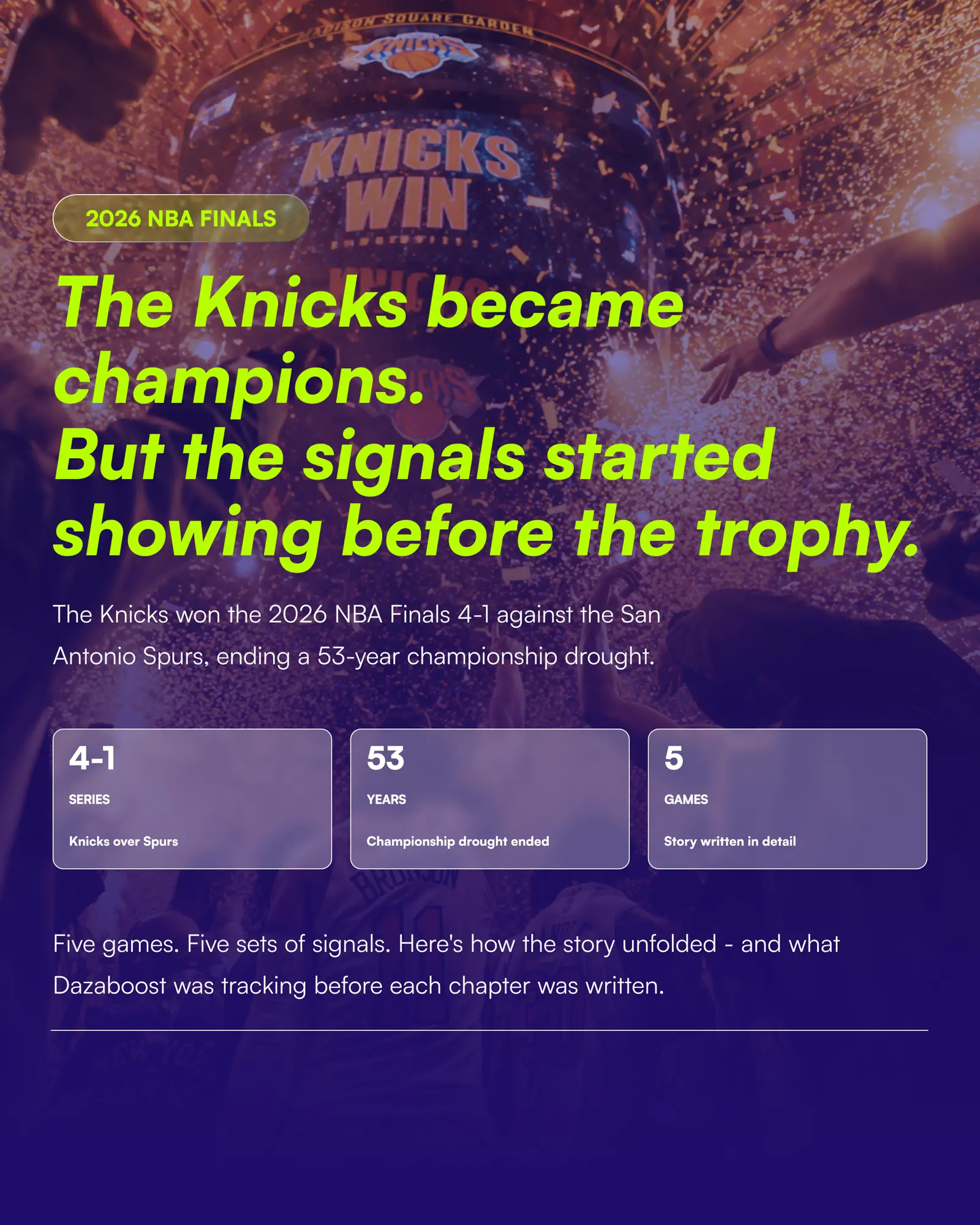 Dazaboost NBA matchup social graphic